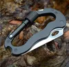 Portable outdoor EDC tool multipurpose hiking lock Carabiner keychain screwdriver knife bottle opener D buckle camping hiking survival Tool