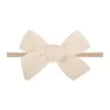 2 Stuks Haaraccessoires 1Pc Zoete Effen Kleur Bows Met Elastische Band Katoenen Baby Hoofdband Voor Kinderen Meisjes Tulband hoofddeksels