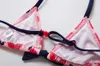 2021 Premium Biquini New 3-10 Girls' Swimwear Apple Printed Children's Bikini Set Baby ST181 P230602