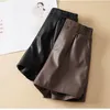 Women's Shorts Spring Autumn Pu Leather Women Clothing Fashion High Waisted Casual Pants Woman Cyclist Biker Cycling