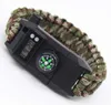 New handmade parachute cord Survival Bracelets with watch knife compass multifunction parachute cord wristband outdoor travel hike bracelet