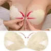 Sutiã feminino de renda push up adesivo pastoso sem alças sutiã reutilizável capa de mamilo remendo adesivo vestido de noiva lingerie silicone almofadas de sutiã L230523