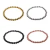 Strand Fashion Style Men Women Wide 4mm And 8mm Stretchable Bead Bracelets High Quality Alloy Two Sizes Jewelry Wholesale