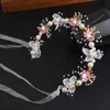 2PCS Hair Accessories Elegant Girls Headband Imitated Pearl Headdress Flower Wreath Bride Garland Head Hoop Wedding Headbands Baby