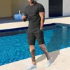 Tute Set estivo Pantaloncini da spiaggia attillati a maniche corte Felpa T-shirt da uomo con scollo a V Tuta da 2 pezzi P230603 buona