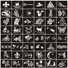 Tattoos 635pcs/Lot wiederverwendbarer Aufkleber Tattoo Schablonen Ordner Malerei Vorlage Airbrush Glitter Henna Tattoo Schablone Set Album fester Stil