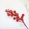Imitation Gold Powder Berry Branch Christmas Party Decoration Stage Activity Arrangement Wedding Shooting Plant Accessories Wholesale