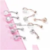 Nabel Bell Button Ringe 2 Farben Edelstahl Bauch für Frauen Mädchen 10 Schraube Piercing Bars Ring Körperschmuck Mode Zubehör Dhrkw