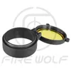 47MM-69MM Lanterna Cover Scope Cover Rifle Scope Lente Cover Diâmetro interno Vidro amarelo transparente Caça