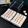 Depolama Şişeleri 40 Kafes Yumurta Çekmece Buzdolabı Organizatör Tutucu Çift Katman Şeffaf Kutu Mutfak Buzdolabı Ördek Tavuklar Yumurta Tepsisi
