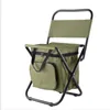 Draagbare opvouwbare strandstoel met koelere geïsoleerde tas outdoor wandel-campingmeubilair stoelen comfortabele oxford stoffen visstoel