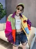 Women's Jackets Streetwear Women's Spring Retro Baseball Jacket 2023 Chic Bomber Loose Polo Collar Long Sleeve Zopper Parka Coat