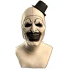 Maschere per feste Joker Maschera in lattice Terrifier Art The Clown Cosplay Horror Casco integrale Copricapo di Halloween 230603