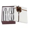 Mugs 3Pcs / Set Coffret cadeau en acier inoxydable à double paroi avec une bouteille de 500 ml et deux gobelets à vin de 12 oz