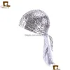 Beanie/Skull Caps Nieuwe Luxe Snake Skin Patroon Durag Mannen Do Rag Headwrap Mode Bandana Hoofddeksels Drop Levering Accessoires Hoeden Sc Dhixe