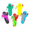 Colorful Portable Finger Ring Tubi in silicone Forma di cactus Vetro Nove fori Filtro Schermo Ciotola Herb Tabacco Portasigarette Narghilè Waterpipe Bong Fumo DHL