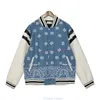 Abbigliamento firmato Moda Cappotti di marca Rhude High Street Fiore di anacardi Manica lampo Maglia da baseball raglan Giacca di velluto a coste denim Coppia Cappotto sportivo frangivento