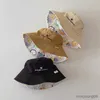 2pcs 헤어 액세서리 편지 자수 베이비 버킷 모자 양면 인쇄 아이 일요일 모자 여름 소년 여자 어부 캡