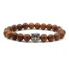 Perline Fashion Sier Gufo Bracciale Per Uomo Donna 8Mm Yoga Perline Braccialetti Fatti A Mano Pietra Naturale Braccialetto Gioielli Drop Delivery Dhw3V