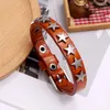 Charm Bracelets Punk Star Pentagram Multi Color Leather Bracelet For Men Women Hip Hop Rock Cool Trend Vintage Fashion Jewelry Gift