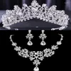 Haarspangen Barock Kristall Brautschmuck Set Strass Halskette Ohrring Tiara Krone Für Frauen Braut Hochzeit Afrikanische Perlen