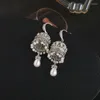 Dangle Earrings Pearl Women's Niche Design Luxury Birdcage Studフレンチハイエンドシルバーカラーロマンスベルイヤードロップ