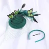 Chapeaux à large bord Chapeaux seau Mariée Fascinator Chapeaux pour mariages Accessoires Femmes Élégant Papillon Chapeaux Dames Église Fedora Cap Épingle À Cheveux Maille Chapeau 230602