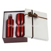 Mugs 3Pcs/Set Gift Set Stainless Steel Double Wall Insated With One 500Ml Bottle Two 12Oz Wine Tumbler Drop Delivery Home Garden Kit Dhekw
