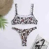 Kadın mayo ucuz leopar bikini set kadın mayo iki parçalı mayo bikinis yaz plaj mayo j230603