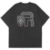 Roupas de moda de grife camisetas H8009 # Rhude Bank Slogan manga curta camiseta de algodão Streetwear Tops roupas esportivas casuais Rock Hip hop para venda