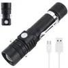 Hot 10w T6 lampe de poche mini stylo forme 18650 batterie mini lampes de poche en alliage d'aluminium torches stylo clip USB recharge lampe lumières