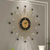 Wall Clocks Vintage Gold Digital Living Room Luxury Silent Art Clock Metal Luminous Relogio De Parede Home Decor WSW35XP