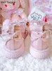 Japanska kawaii söta sandaler kvinnor bow lolita stil chic mary janes skor spänne design rund tå söta casual skor sommar 2022 l230518