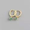 Hoop Earrings Small Colorful Round Zircon Huggies Pendant Drop For Women Simple Elegant Bohemian Piercing Jewelry Accessories