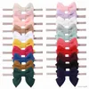 2st hårtillbehör Fashion Color Kids Bow Bands For Baby Girls Soft Handmade Toddlers Hårband