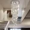 Lustres Led Escalier En Colimaçon Lustre Cristal Villa Hall Salon Étoiles Goutte De Pluie Conception Loft Accrocher Lampe Décor À La Maison Éclairage Intérieur