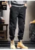 Men's Pants Men's Cargo Trousers Work Elastic Waist Multi Pocket Straight Leg Plain Cotton Blend Simple Casual