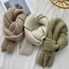 Scarves Men Scarf Winter Windproof Solid Color Soft Thick Knitting Keep Warm Cozy Unisex Korean Style For Outdoor