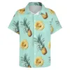 Chemises décontractées pour hommes ananas imprimé plage hommes hommes à manches courtes hawaïen été mode Aloha homme