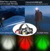 New Led Headlight Glare White Red Green Three-Source T6 Cob Head-Mounted USB Charge 18650 battery Rotating Multi-Functional Headlamps Alkingline