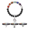 Kralen 7 Chakra Energie Natuursteen Elastische Yoga Kralen Armband Boeddhisme Levensboom Hanger Bedel Sieraden 4 Stijlen Drop Levering Dhlgi