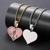 Pendentif Colliers Personnalisé Po Collier Coeur Hommes Charme HipHop Bling Glacé Bijoux Dos Solide Pour Cadeau Chaîne De Tennis