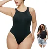 Femmes Shapers Femmes Sexy Body Shaper Sans Manches Racerback Débardeur Mode Mince Solide Bodys Col Haut Femme String Shapewear Combishorts