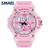 SMAEL Donna Orologi Sport Outdoor LED Orologi Digitali Orologi Donna Esercito Orologi Militare Quadrante grande 1808 Orologio da donna Waterproof244M