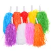 Cheerleading 1 paire arc-en-ciel en plastique pompons de pom-pom girl fille acclamant les accessoires de ravitaillement Cheerleading Pom Ppom poignée jeu à double trou Cheering Ball 230603