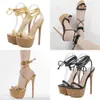 Sandali estivi New Sexy Platform Caviglia Cross-strap Donna Catwalk Party Prom Scarpe con tacchi altissimi Designers 230511