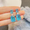 Dangle Earrings Real S925 Sterling Silver Aros Mujer Oreja Drop Females Geometric Origin Emerald Gemstone Orecchini Jewellry Women