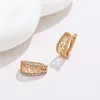 Hoopörhängen mxgxfam zirkonblommor mönster för kvinnor mode smycken 585 guld pläterad 18 k god kvalitet
