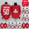 Mag Mit 2016 World Cup of Hockey Maglie 50 Corey Crawford 63 Brad Marchand 70 Braden Holtby 77 Jeff Carter 87 Sidney Crosby Uomo Donna Maglie giovanili