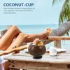 Tigelas Copo com casca de coco Cocos naturais Tigela para servir sobremesas e bebidas